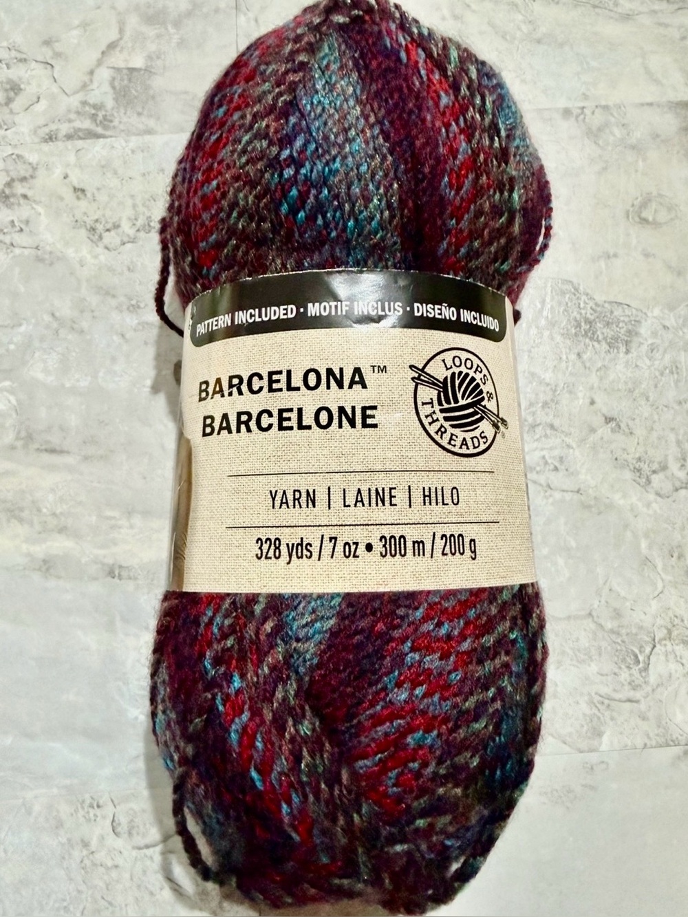 Discontinued Loops & Threads Barcelona Yarn – "Wild Berry" – 1 Skein (7oz/328 yd